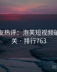 十大网友热评：泡芙短视频破解版相关 · 排行763